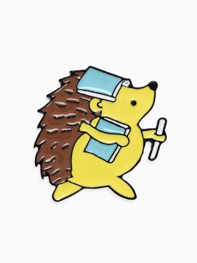 Значок «Ёжик» ученик, цветной в чёрном металле