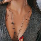 Колье "Впечатление", цвет серый в серебре, L=16 см - фото 25562885