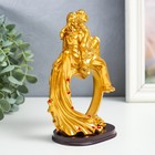 Фигурка полистоун «Влюблённые на сердце», под золото с красным, 15.5×10.5×6 см - фото 23177298