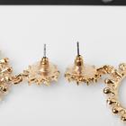 Серьги с жемчугом «Круг» солнечный, цвет белый в золоте - фото 25631100