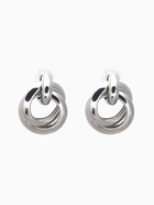 Серьги металл «Геометрия» круги на кольце, цвет серебро - Фото 2