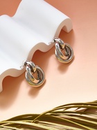 Серьги металл «Геометрия» круги на кольце, цвет серебро - Фото 6