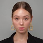 Серьги металл «Карибы» квадрат, цвет золото 5138584 - фото 16877239