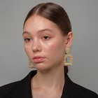 Серьги металл «Карибы» квадрат, цвет золото 5138584 - фото 16877240