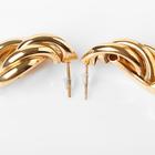 Серьги металл «Геометрия» косичка, цвет золото 5138587