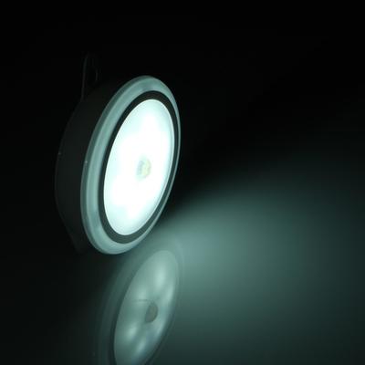 Светильник светодиодный с датчиком движения, 6 LED, 2.5 Вт, от батареек 3хAAA, 6500К, свечение холодное белое