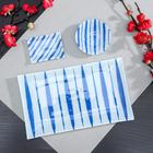 Набор для суши из стекла Доляна «Искра», 3 предмета: соусники 8×2 см, 8×6 см, подставка 25×15×3 см - Фото 2