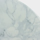 Тарелка стеклянная пирожковая Доляна «Марбл белый», d=17,5 см - Фото 4