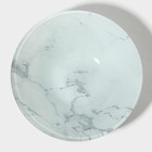 Салатник стеклянный Доляна «Марбл белый», 740 мл, 18,5×5 см - Фото 4