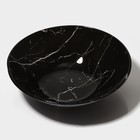 Салатник стеклянный Доляна «Марбл чёрный», 740 мл, 18×4,5 см - Фото 3