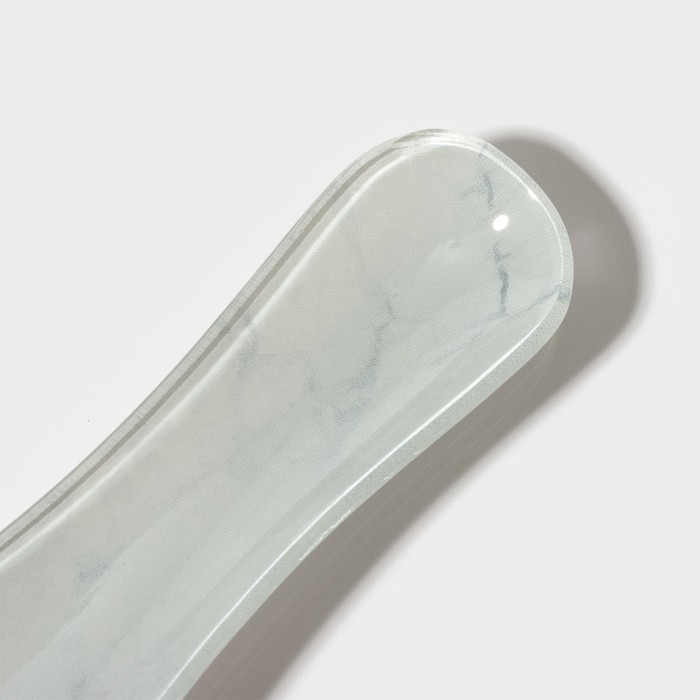 Подставка стеклянная под ложку Доляна «Марбл белый», 23,5×8,3×1,5 см - фото 1908601832