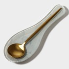 Подставка под ложку Доляна «Марбл белый», 23.5×8.3×1.5 см, стеклоㅤ - Фото 7