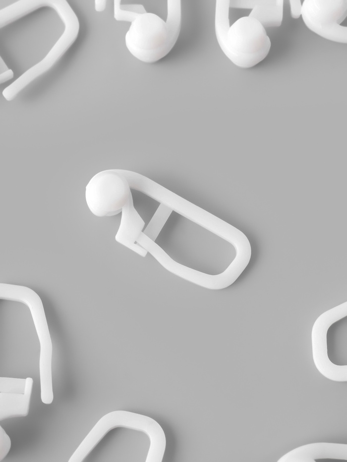 Крючок для штор, роликовый, 25×11 мм, белый - Фото 1