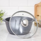 Кастрюля «Гранит», 5 л, d=26 см, h=13 см, антипригарное покрытие, литой алюминий, серая - Фото 2