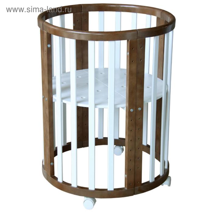 Кроватка детская Polini Kids Simple 911, цвет белый+дуб - Фото 1