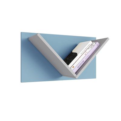 Полка настенная для детской Polini kids Mirum 5Y, 600×260×330 мм, цвет серый/голубой