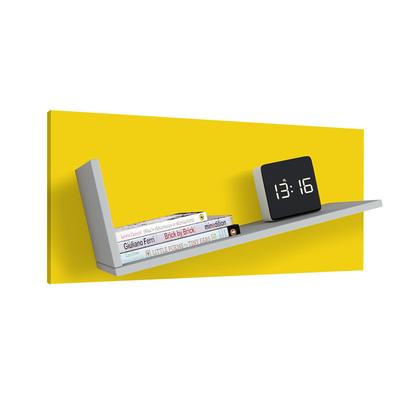 Полка книжная Polini kids Mirum 5Y 800, 800×260×330 мм, цвет серый/жёлтый