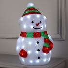 Светодиодная фигура «Снеговик большой» 25 × 44 × 20 см, акрил, 40 LED, 220 В, свечение белое - фото 9069176
