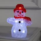 Светодиодная фигура «Снеговичок» 7 × 15 × 7 см, акрил, 8 LED, батарейки ААх2 (не в комплекте), свечение белое - фото 16120280