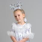 Карнавальный костюм «Снежинка белая», платье со снежинками, ободок, р. 98-104 см - Фото 2