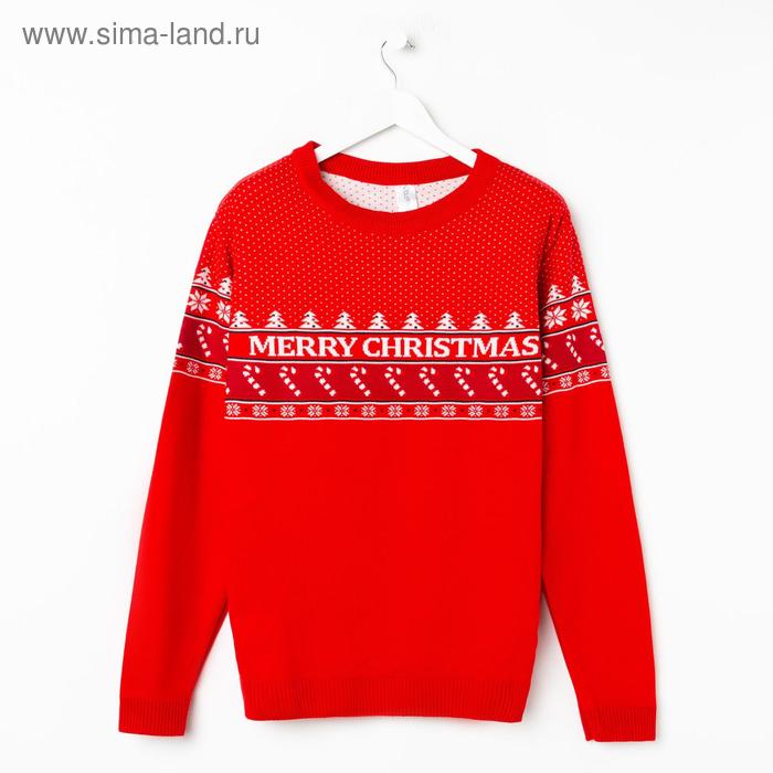 Джемпер вязаный KAFTAN "Merry Chistmas" р.48 - Фото 1