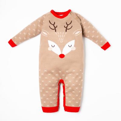 Комбинезон вязаный Крошка Я X-mas, рост 80-86 см