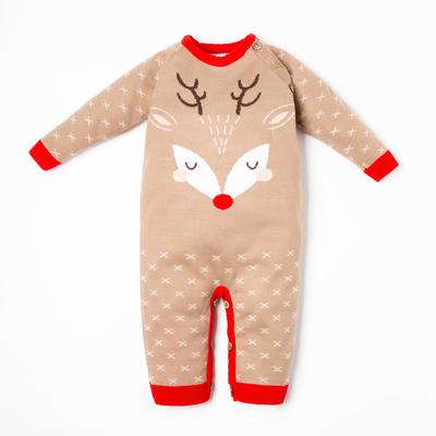 Комбинезон вязаный Крошка Я X-mas, рост 86-92 см