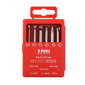 

Набор бит Felo 03292716, серия Industrial, SL/H (+/-), 73 мм. в кейсе, 6 шт.