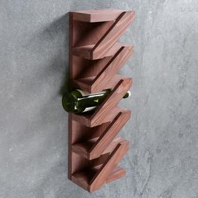 Полка винная «Зигзаг», тёмная, 18.5×11×57 см 5165166