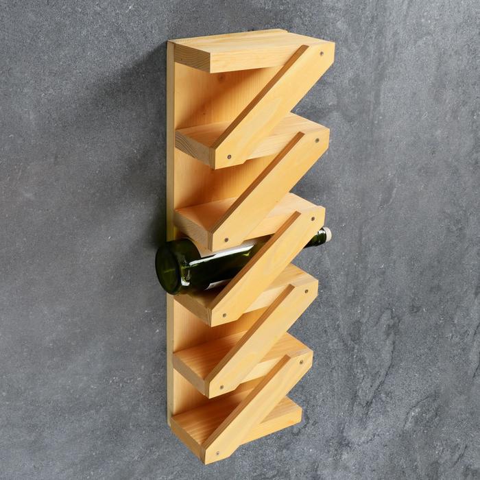 Полка винная "Зигзаг", светлая, 18,5×11×57 см - Фото 1