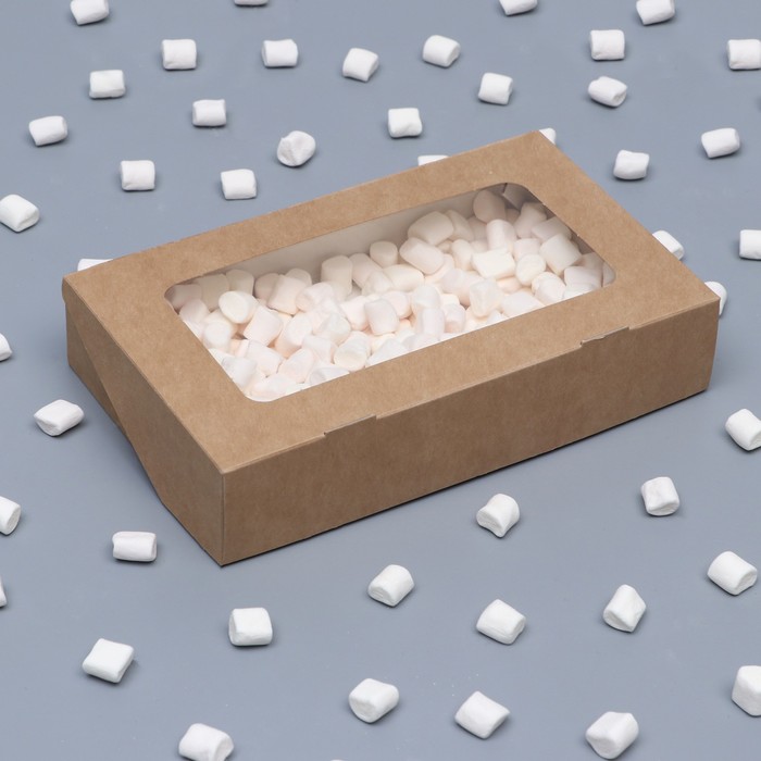 Контейнер навынос, с окном, крафт, МИКС, 20×12×4 см - Фото 1