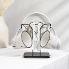 Набор чайный керамический на металлической подставке «Мрамор», 6 предметов: 2 чашки 200 мл, 2 блюдца d=14 см, 2 ложки - Фото 1