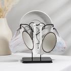 Набор чайный керамический на металлической подставке «Мрамор», 6 предметов: 2 чашки 200 мл, 2 блюдца d=14 см, 2 ложки - Фото 1