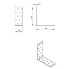 Уголок крепёжный ТУНДРА, 100х100х40х2 мм, оцинкованный, в упаковке 1 шт. - фото 21126006