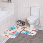 Набор ковриков для ванны и туалета «Рыбка», 2 шт: 50×50, 50×80 см - Фото 1