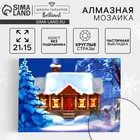 Алмазная мозаика на новый год с частичным заполнением на холсте «Зимушка», 15×21 см, набор для творчества - Фото 1