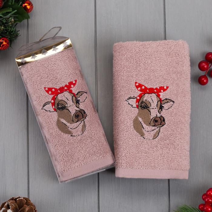 Полотенце махровое "Символ года" 30х60 см, 100% хлопок 340г/м2 - Фото 1