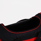 Сумка дорожная, 3 отдела на молниях, наружный карман, длинный ремень, цвет чёрный/красный - фото 21126161