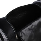 Сумка дорожная, 3 отдела на молниях, наружный карман, длинный ремень, цвет чёрный/серый - фото 21126164