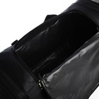 Сумка дорожная, 3 отдела на молниях, наружный карман, длинный ремень, цвет чёрный - фото 24311605