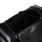 Сумка дорожная, 3 отдела на молниях, наружный карман, длинный ремень, цвет чёрный/серый - Фото 3