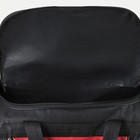 Сумка дорожная, 3 отдела на молниях, наружный карман, длинный ремень, цвет чёрный/красный - фото 21126184