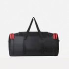 Сумка дорожная, 3 отдела на молниях, наружный карман, длинный ремень, цвет чёрный/красный - фото 21126197