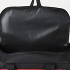 Сумка дорожная, 3 отдела на молниях, наружный карман, длинный ремень, цвет чёрный/красный - фото 21126199