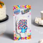 Свеча для торта «Цифра 4, единорожка в голубом», 6.5 см - фото 38681099