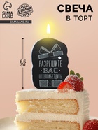 Свеча для торта «Разрешите вас отхеппибездить», 6.5 см - Фото 1