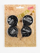 Свечи в торт «С днем рождения, мужик», чёрно-белые, 4×4.4 см, 4 шт. - Фото 2