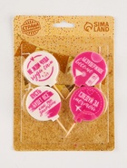 Свечи в торт «С юмором», бело-розовые, 4×4.4 см, 4 шт. - Фото 4