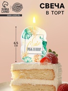 Свеча для торта «С Днём Рождения», 5×8.5 см - Фото 1