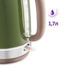 Чайник электрический Kitfort KT-6110, металл, 1.7 л, 2200 Вт, автоотключение, зелёный - Фото 4